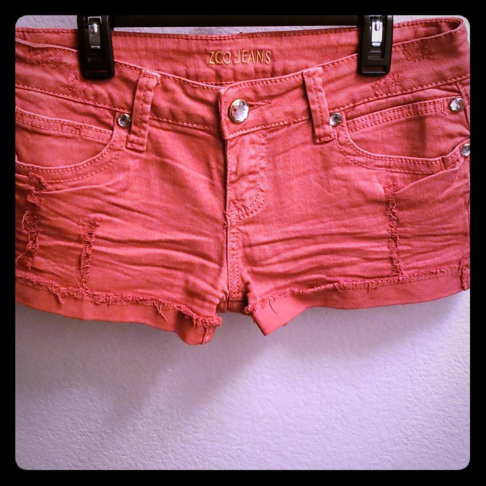 Red Studded Shorts